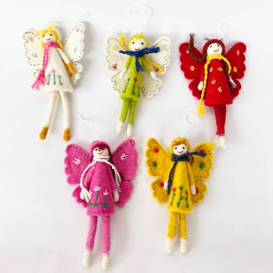 Felt Angel Ornaments - Delicate Design for wholesale by Karma Nepal Crafts
