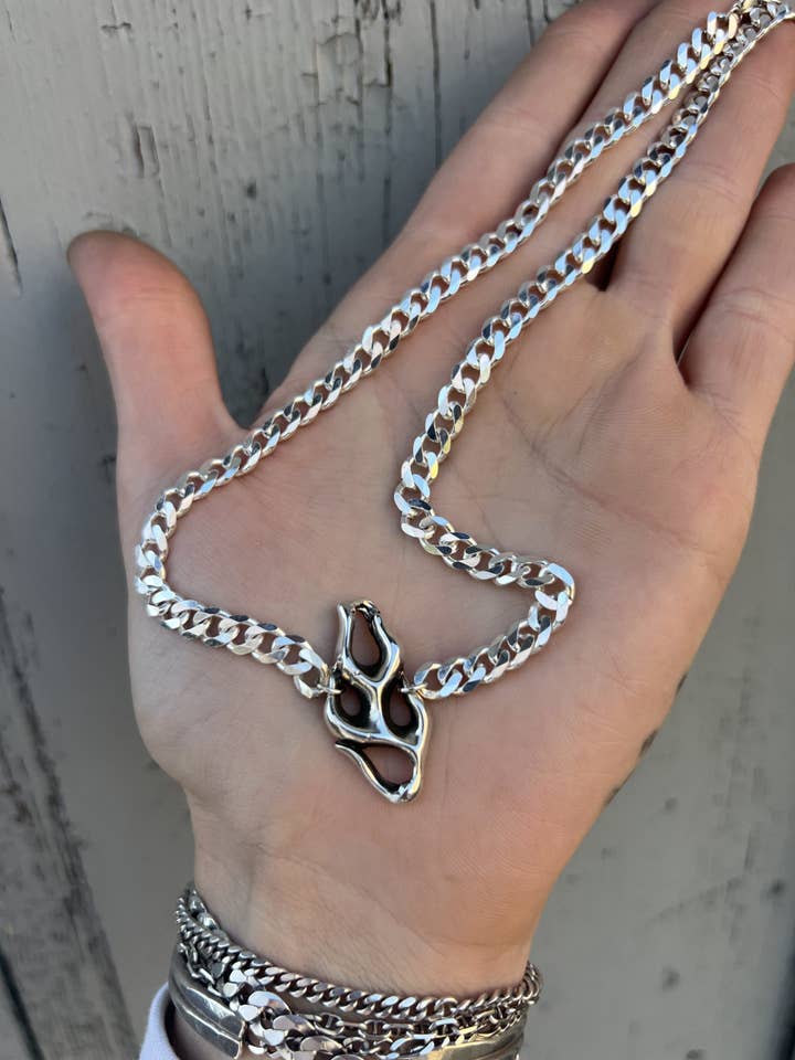 Shovelhead Inner Flame Necklace for wholesale by Velvet Moss Magic