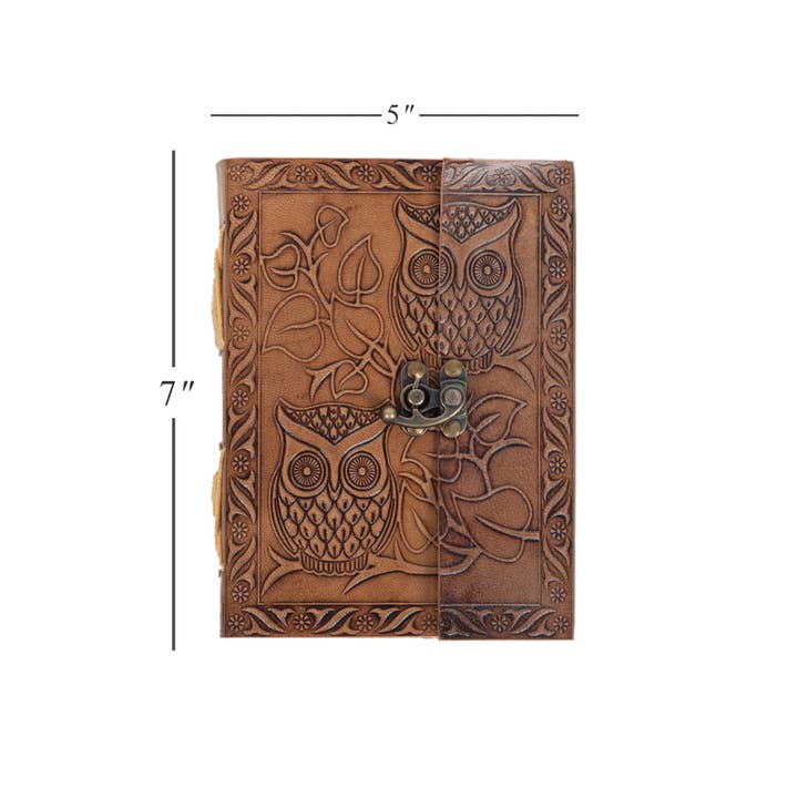 R K Handicrafts and Exporters - Wholesale Journal/Diary - Owl Embossed Leather diary with 200 Handmade pages3