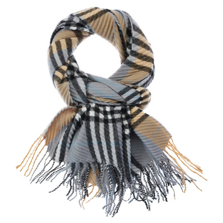 JOIA ACCESSORIES - Wholesale Scarf - Women's - PLAID PATTERN OBLONG SCARF, LVSC 1053