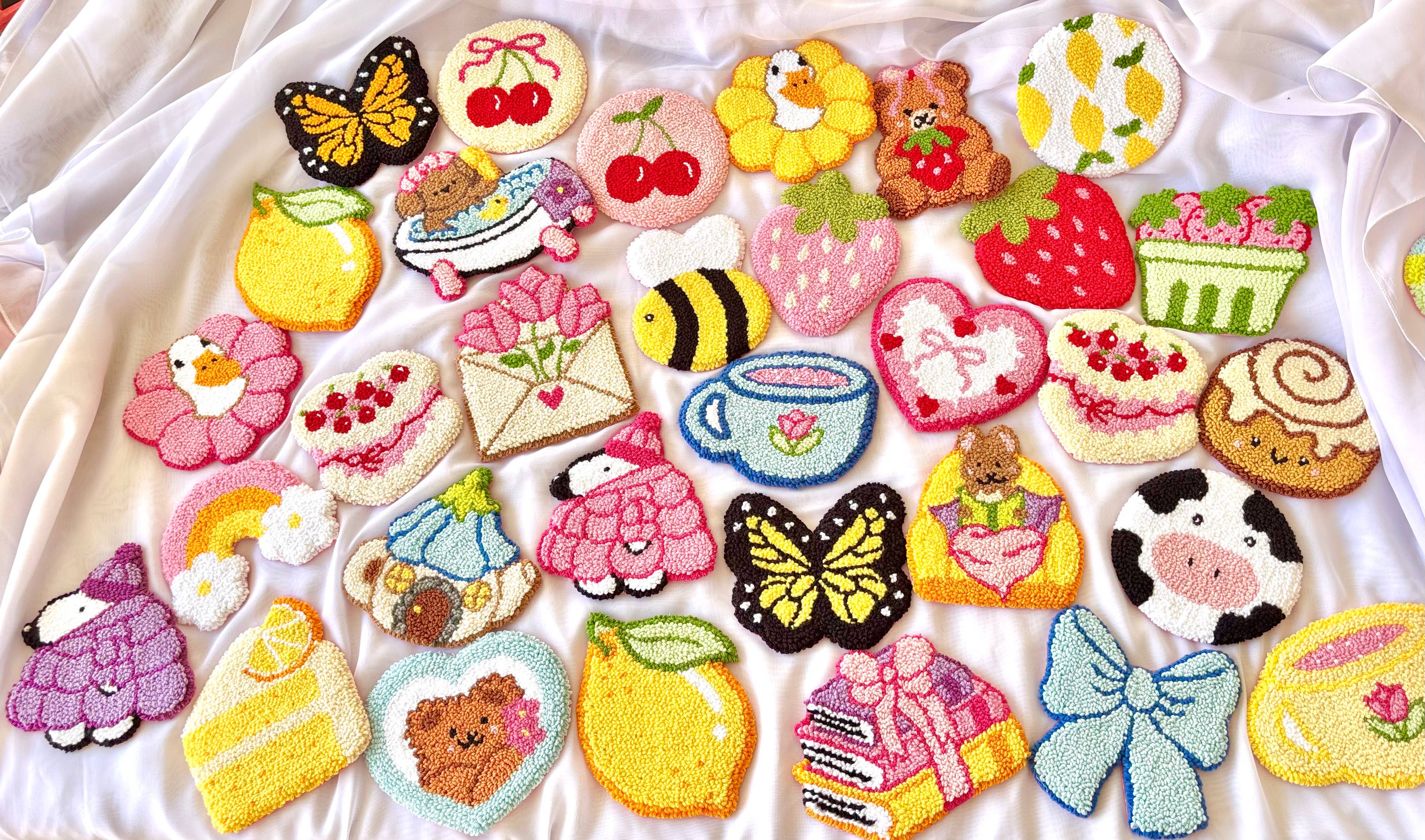 Honey Punches - Wholesale Coasters - Handmade punch needle mug rugs, coasters for coffee lovers3