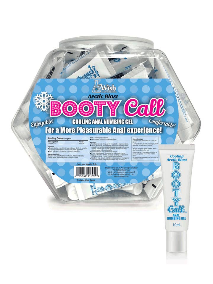 Booty Call Anal Numbing Gel- Arctic Blast POP Display med 65 för wholesale av Little Genie Productions