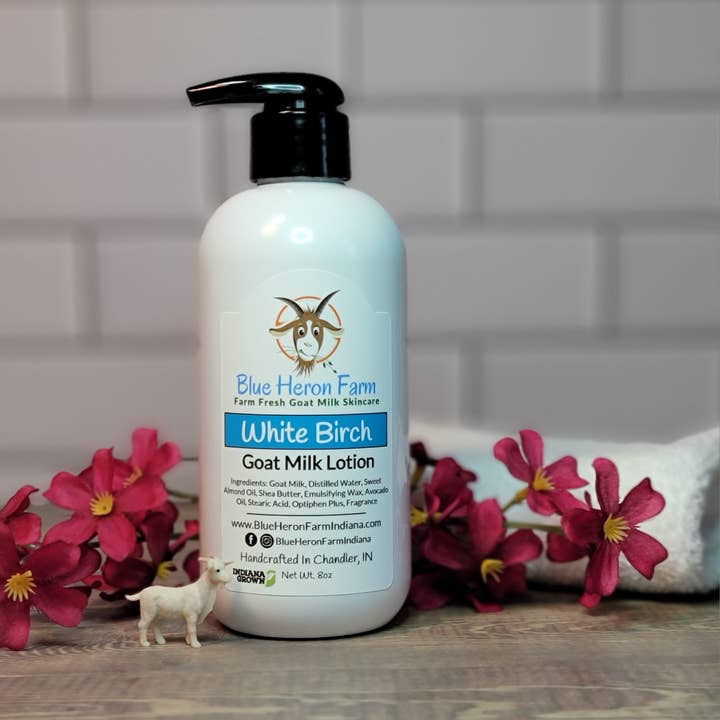 White Birch Goat Milk Lotion for wholesale by Blue Heron Farm