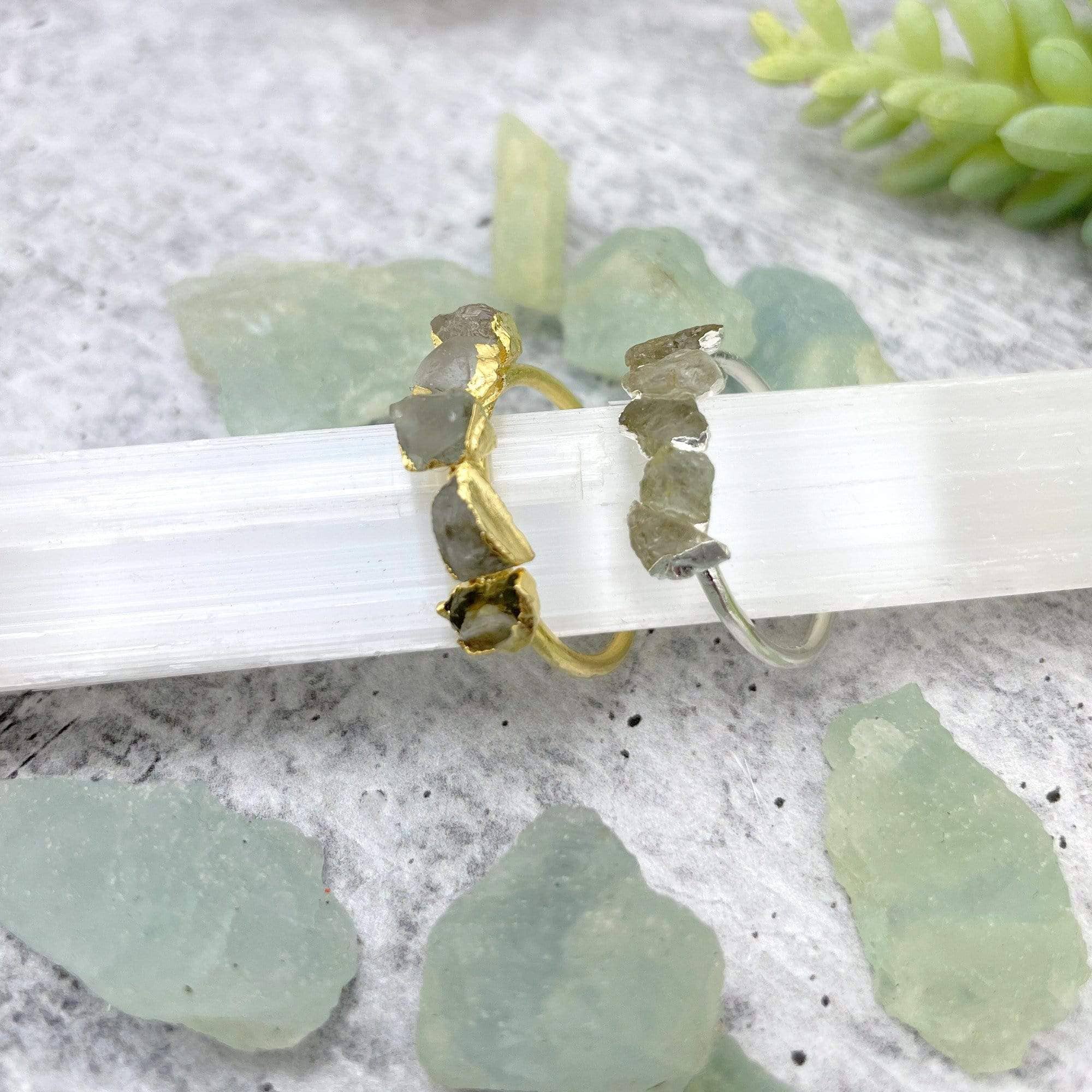 Rock Paradise – wholesale Single stone/solitaire ring – Crystal Raw Stone Ring in Gold or Sterling - Organic Shapes6