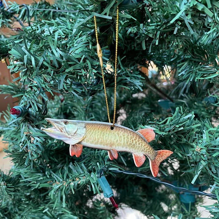 Reelistic Replicas - Wholesale Ornament - Musky Fish Ornament, Realistic Christmas Fishing Ornaments
