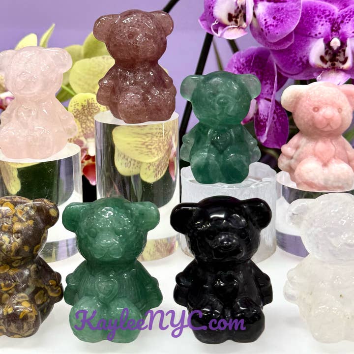 KayleeNYC – Engroshandel Spirituelle sten og krystaller – 6 cm naturlige krystalteddybjørne med helende energi1