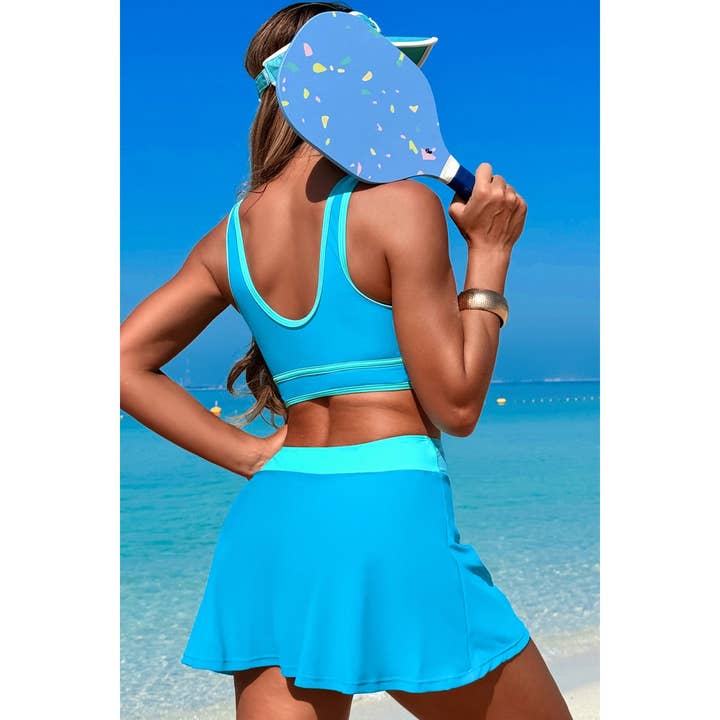 Supreme Fashion - Wholesale Two Piece Swimsuit - Women's - Color Block Two Pieces High Waisted Skirt Swimsuit14