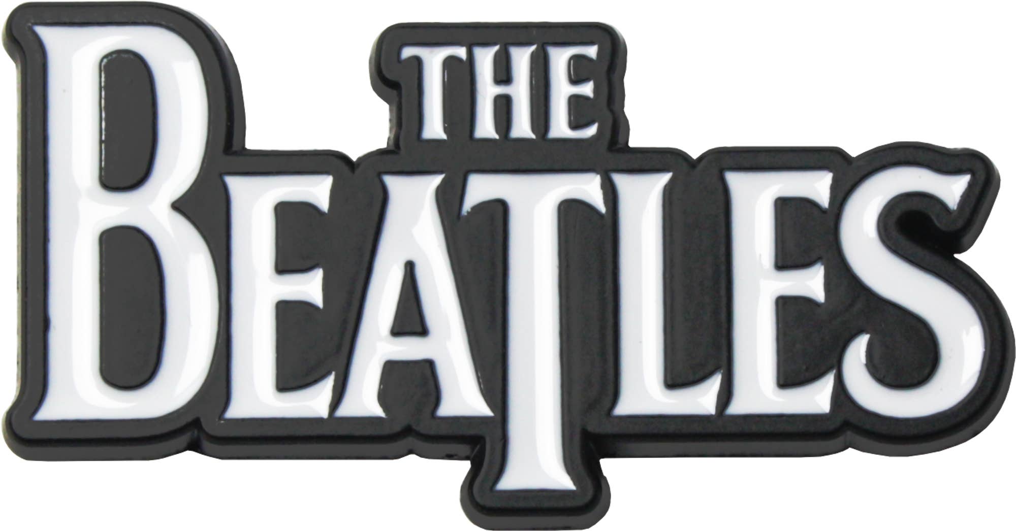 Square Deal Recordings & Supplies – Engroshandel Reversnål/knap – Emaljepin - The Beatles - Klassisk Sort og Hvidt Logo1