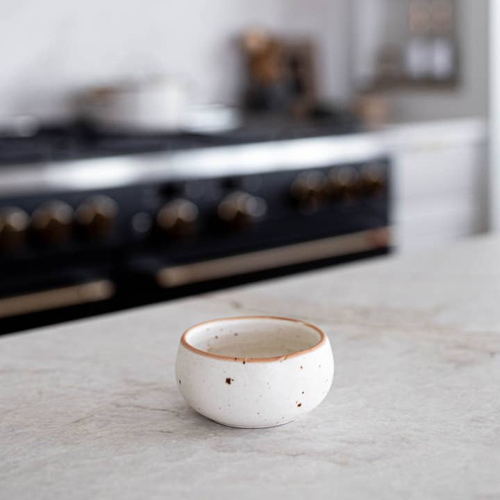 Luxe B Co - Wholesale Condiment/Dip Bowl - Ceramic White Speckled Dip Bowl