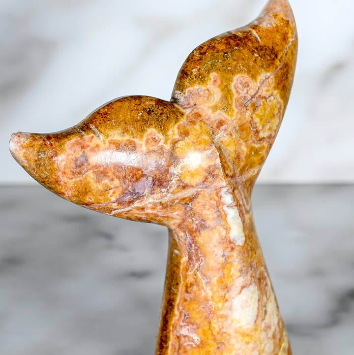 SS handcrafted Art - Wholesale Decorative Figurine - Marble Whale Tail 4''0
