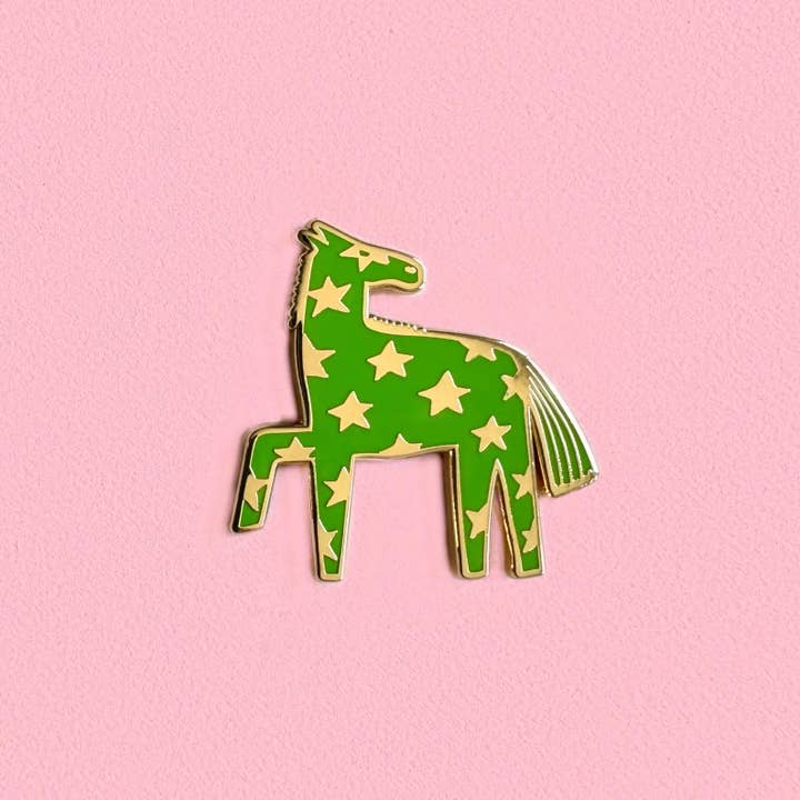 Horse Enamel Pin - Green for wholesale by Unexpected Flair