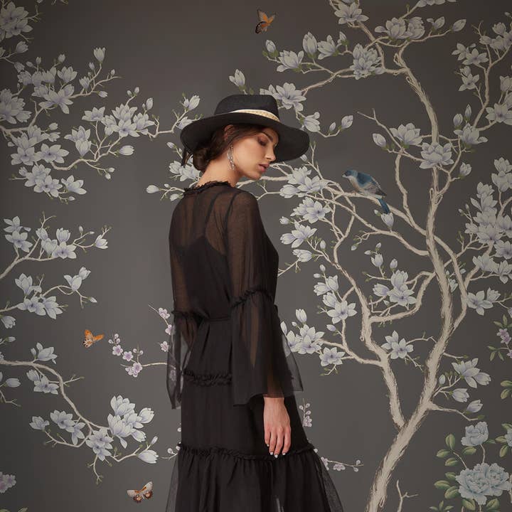 GK Home Decor - Wholesale Wallpaper - Serene Blossom Hand-Illustrated Chinoiserie Wallpaper Mural10