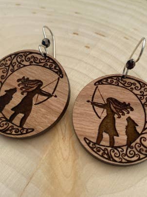 Artemis Wooden Earrings for wholesale by Violet Lotus