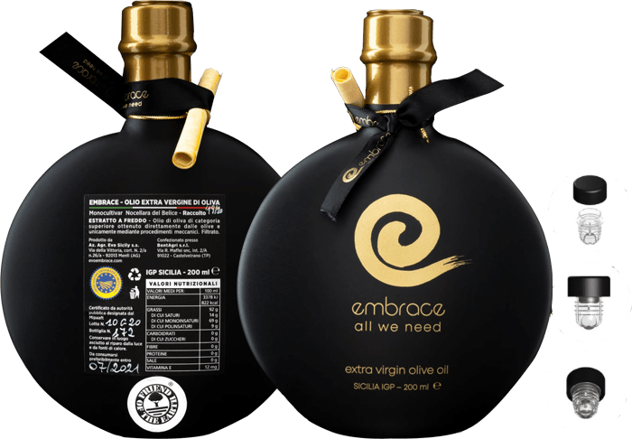 Emporio Sicilia - Wholesale Olive Oil - Olio Embrace - Monocultivar Nocellara del Belice - Embrace1