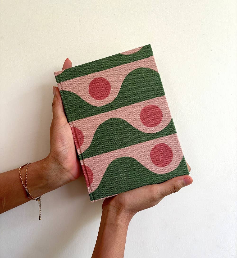 Casa Amarosa - Wholesale Notebook - Handmade Paper Journal Notebook, Pink & Green - A50
