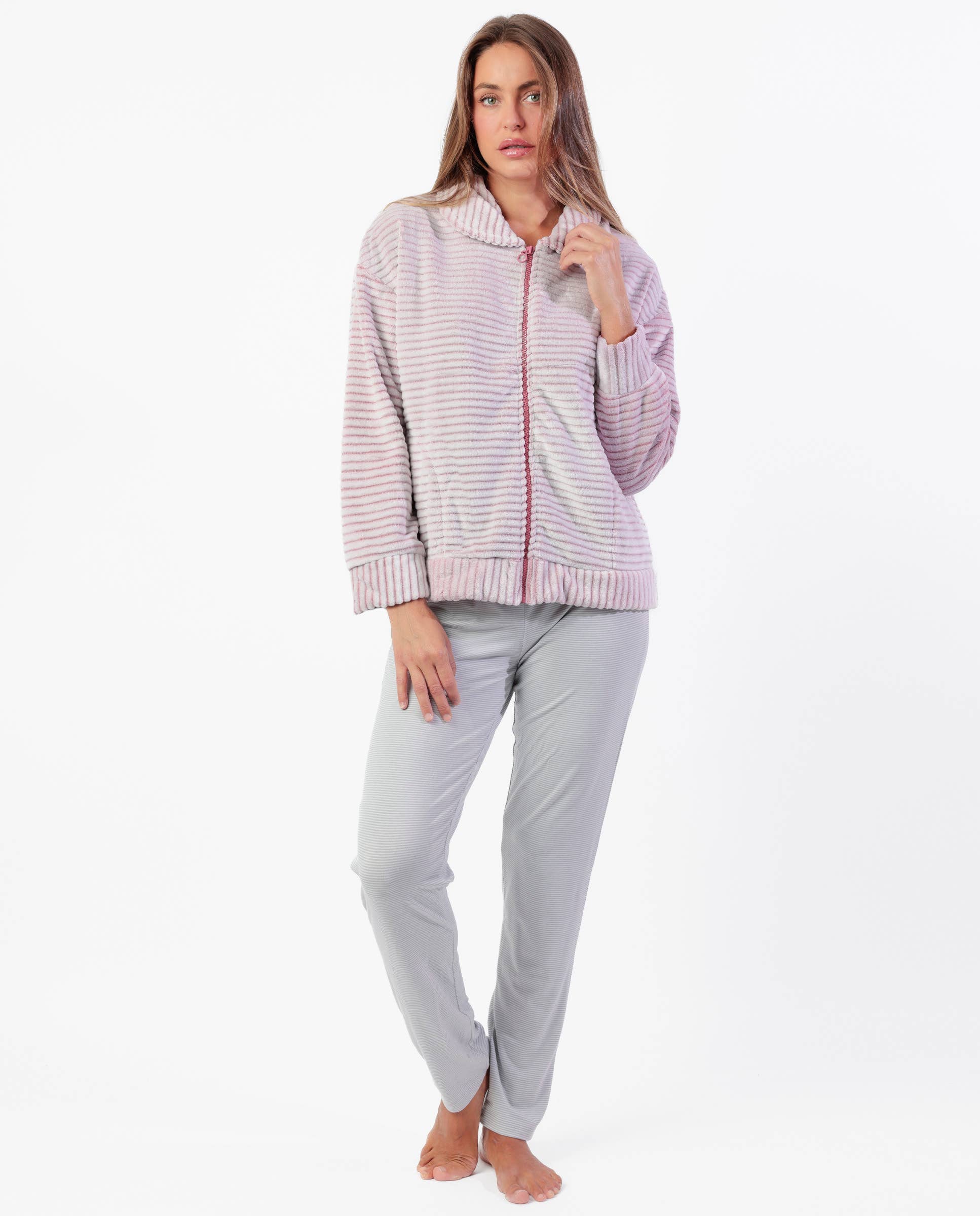 ADMAS – wholesale Morgonrock - Dam – Magic Time morgonrock med dragkedja för kvinnor4