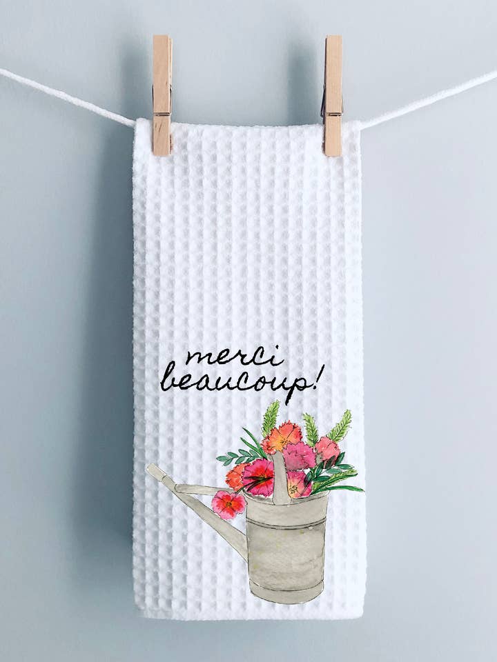 Serviette Merci Beaucoup pour la vente par Krafty Inc