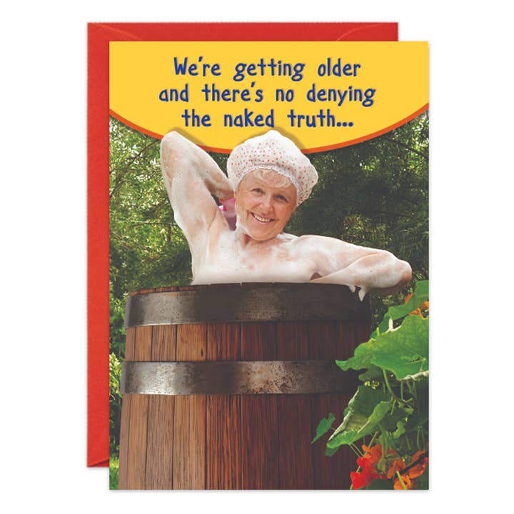 Biglietto d'auguri per il compleanno di Naked Truth per la vendita all'ingrosso da parte di Oatmeal Studios