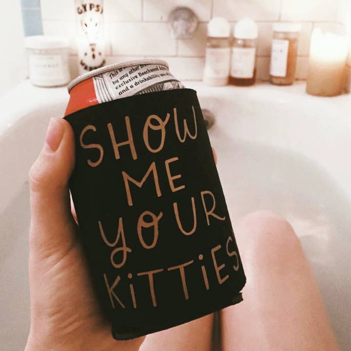 Handmade Katie Kubiak "Show Me Your Kitties" Drink Cooler - for wholesale by Matriarch Handmade