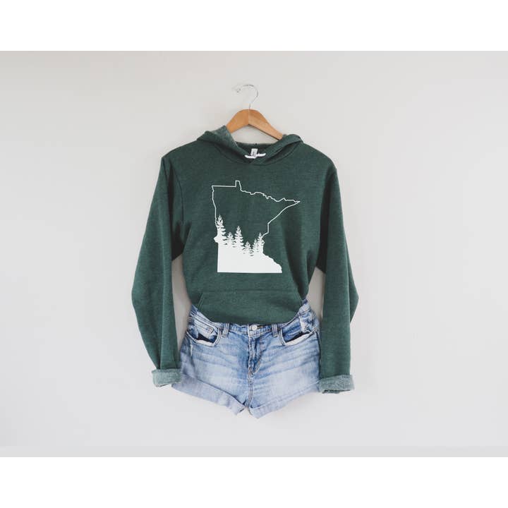 Autumn Rose Co. - Wholesale Graphic Sweatshirt - Women's - Minnesota Pine Tree Sweatshirt, Minnesota Hoodie1