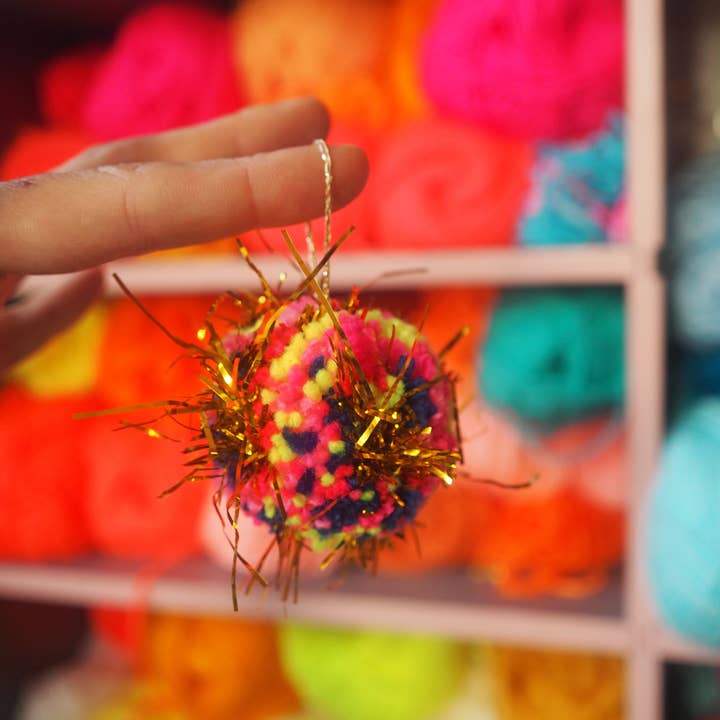 Fat Pom Poms - Wholesale Ornament set - MINI Tinsel Bauble Decorations2