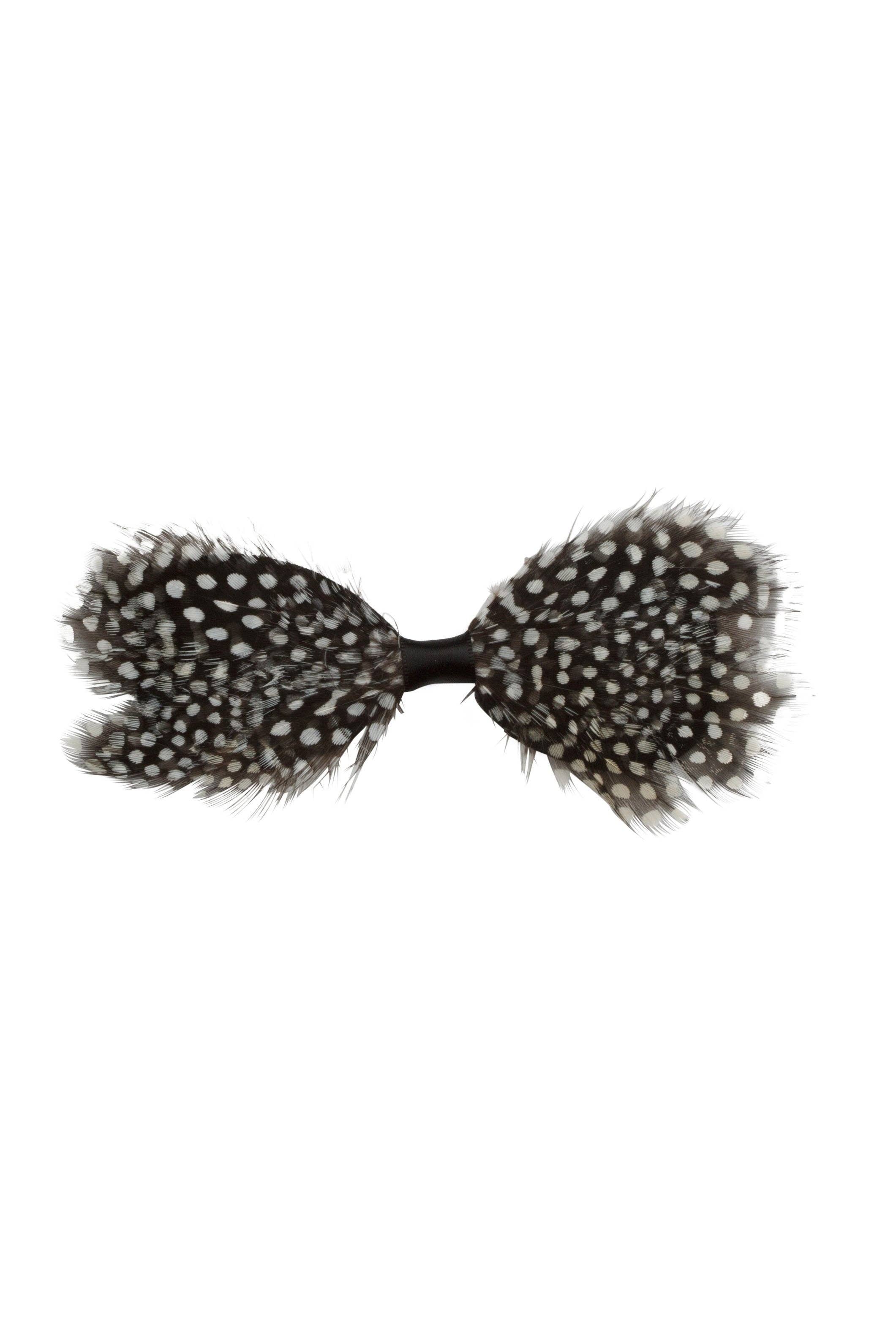 Project 6 NY Kids - Wholesale Hair Bow - Kids - Butterfly Feather Bowtie/Clip - Black/White Spot0