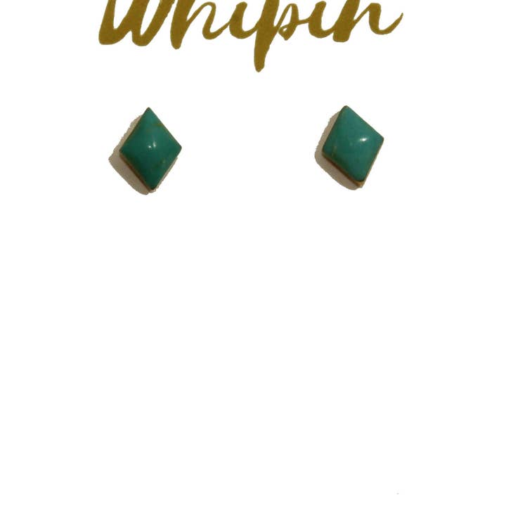 Diamond Cut Turquoise Stud Earrings for wholesale by Whipin Wild Rags