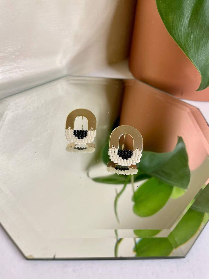 Arch Studs || Black + White for wholesale by Lazuli + Blue