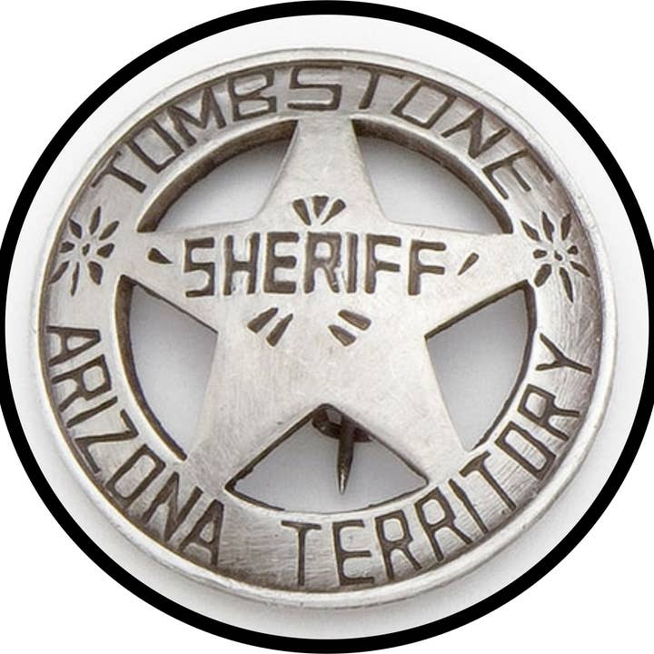 BMS BIZ - Wholesale Ornament - Tombstone Sheriff Arizona Territory Old West Badge Ornament