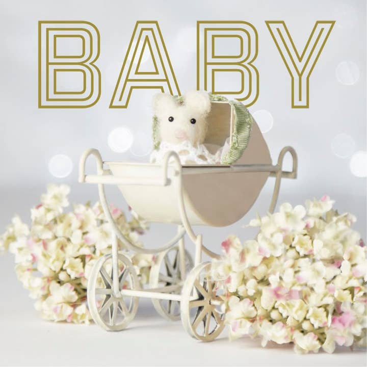 New Baby - White - Greetings Card for wholesale by Maddy's Mice