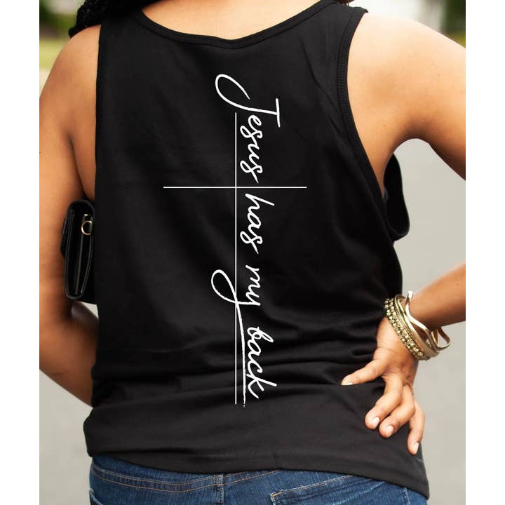 Jesus has my back tank for wholesale by Self Made Life Co