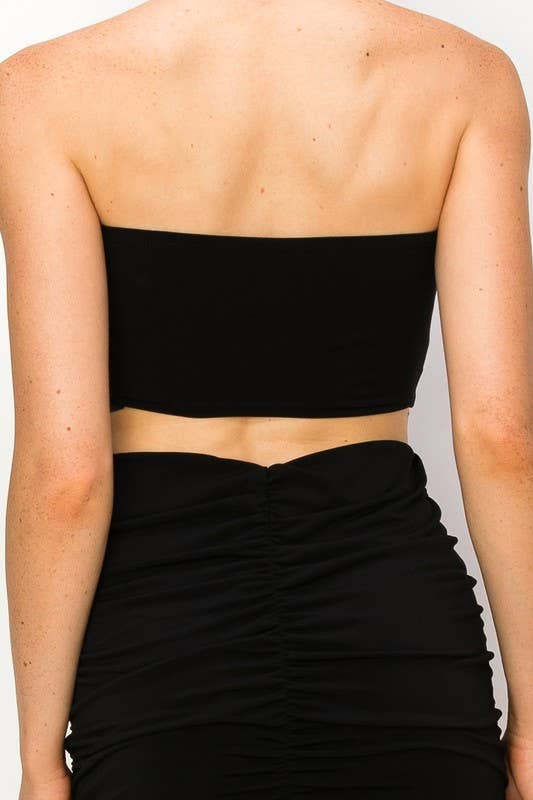 SEXY STAR DESIGN INC - Wholesale Top & Skirt Set - Women's - Plus Set Skirt Tube Cropped Top Match Color Solid7