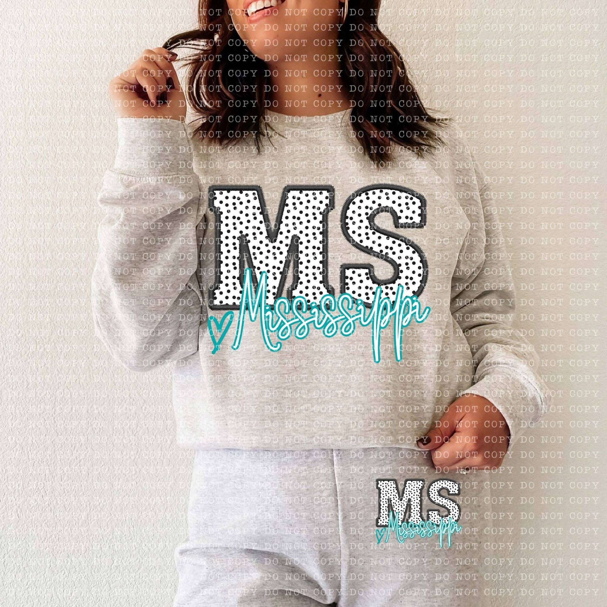 K and M Designs – Großhandel Sublimationsrohling – MS Dotted State Stickerei, künstlicher DTF-Transfer0