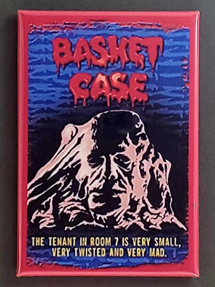 BASKET CASE Movie Magnet, Button, Wholesale, Lot, DVD, VHS, Frankenhooker, BOTW for wholesale by Ba Ba Buttons