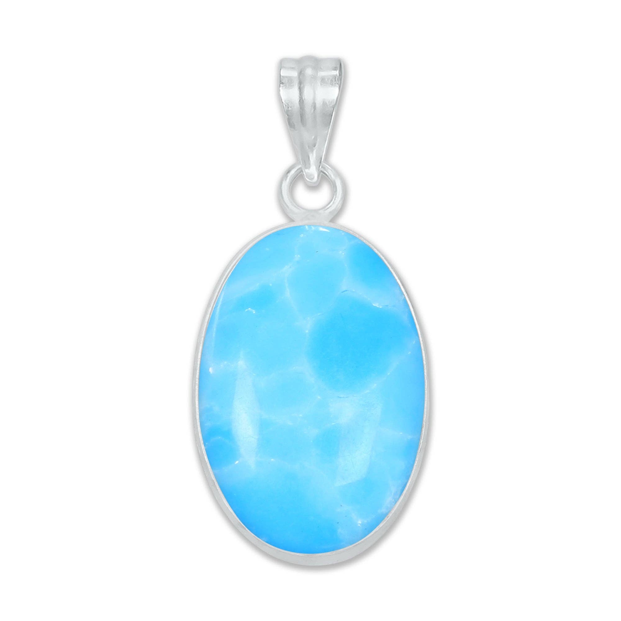 Handmade Jewels - Wholesale Individual Charm/Pendant - Larimar (Created) Minimalist Pendants -  Handmade, Silver-Plated Brass, Wholesale Fashion Jewelry11