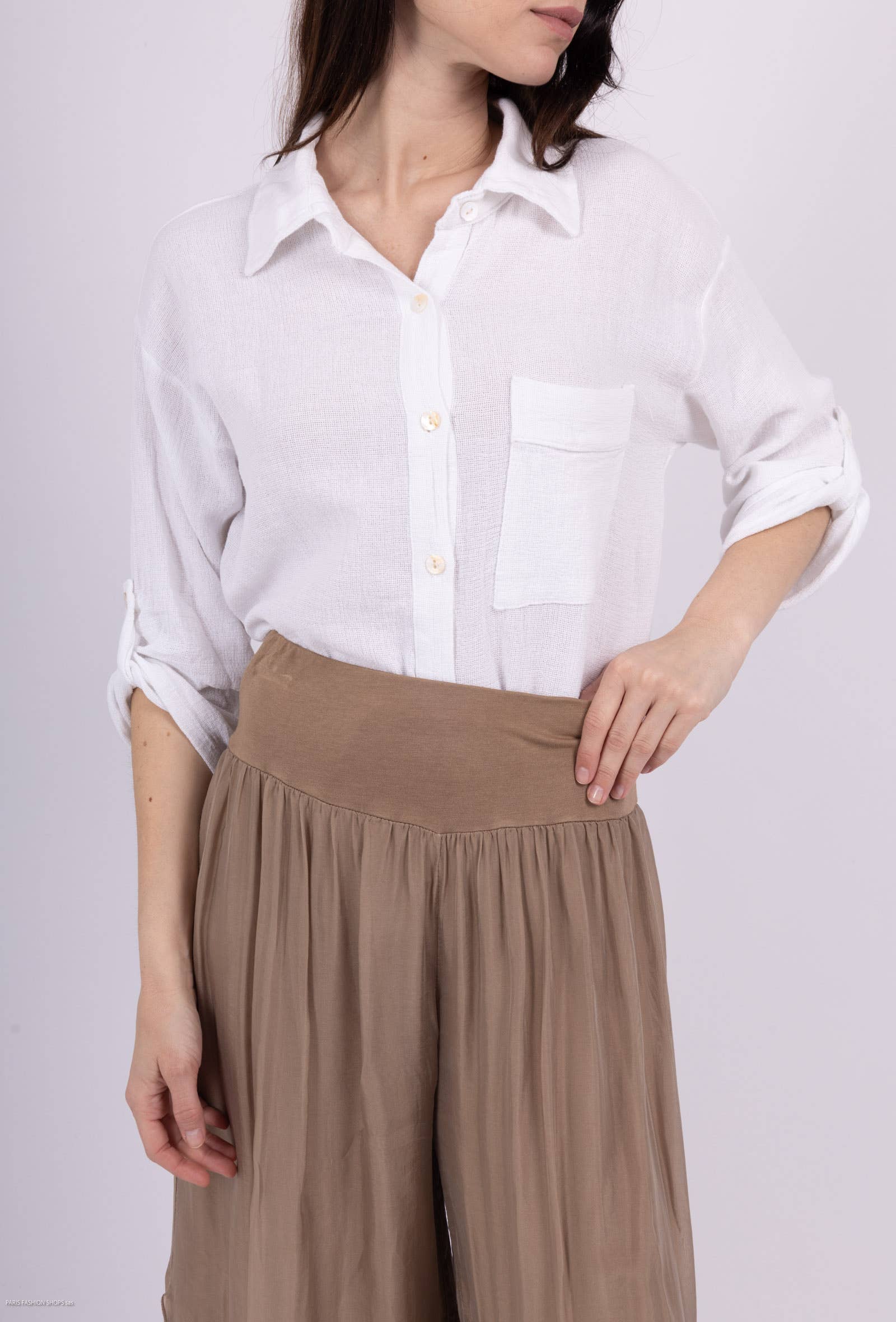 Shyloh - Wholesale Button Down Shirt - Women's - Linen cotton top 1578212