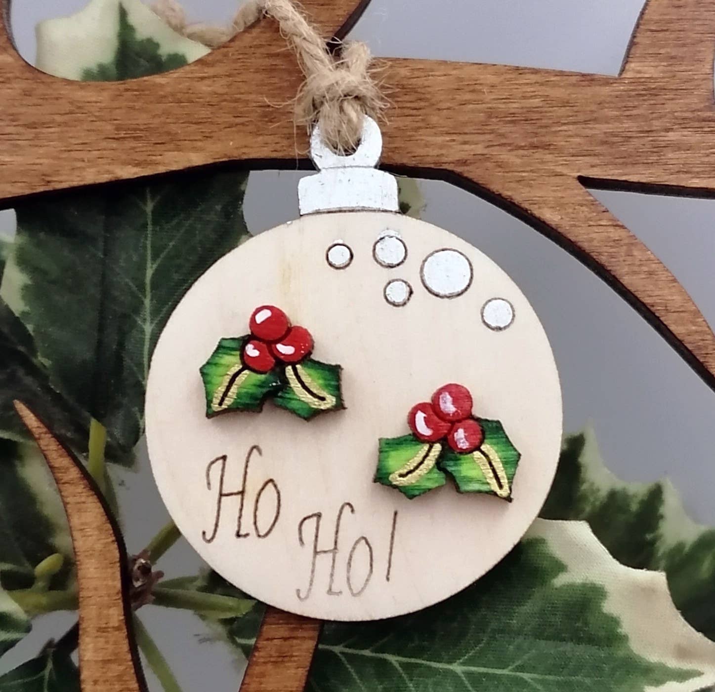 WoodenTalesCollection - Wholesale Jewelry Stand & Display - Christmas stud earrings on wooden christmas tree display.5