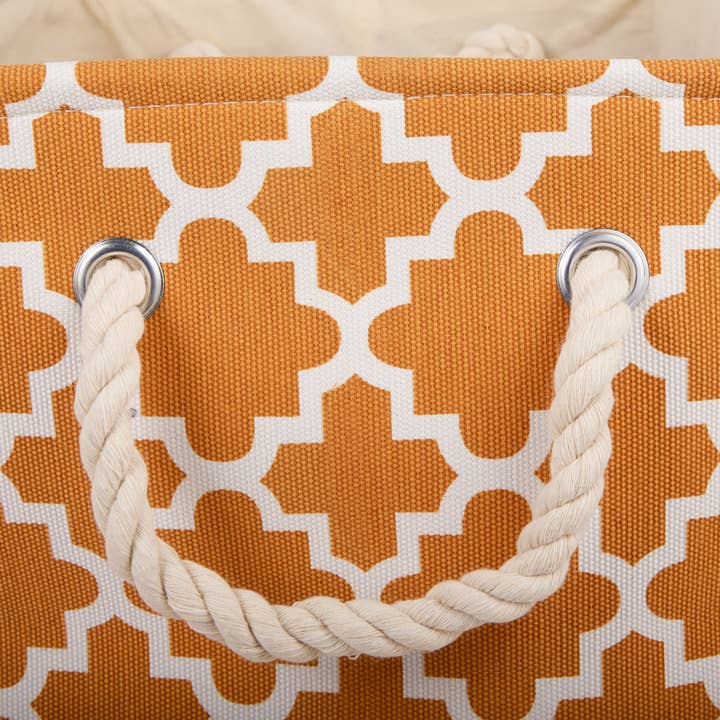 Welcome Home Unbeatable Deals - Wholesale Storage Bin - Polyester Bin Lattice Pumpkin Spice Rectangle Small 14 x 8 x 98