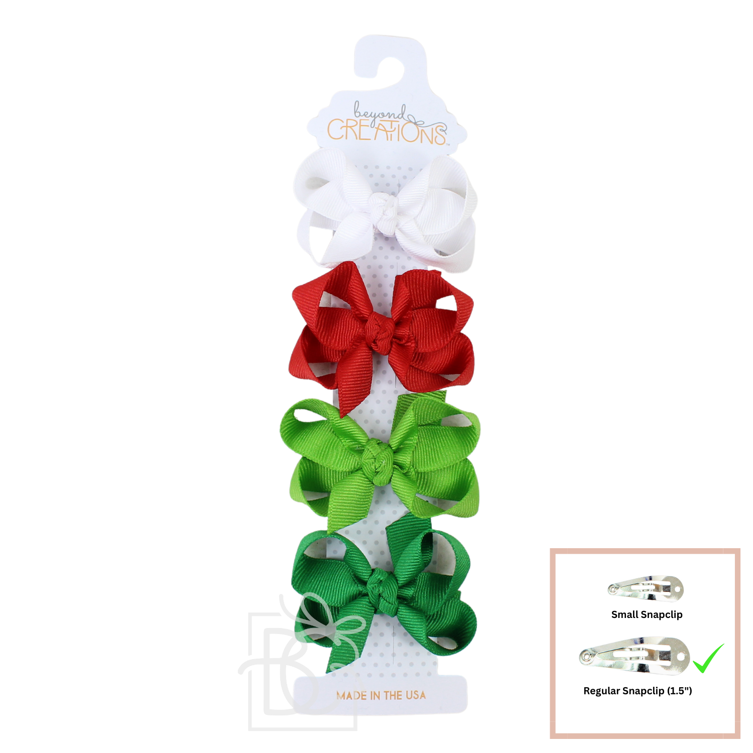 Beyond Creations, LLC - Wholesale Hair Bow - Kids - 4 PACK - 3" SMALL GROSGRAIN BOWS ON SNAP CLIP3