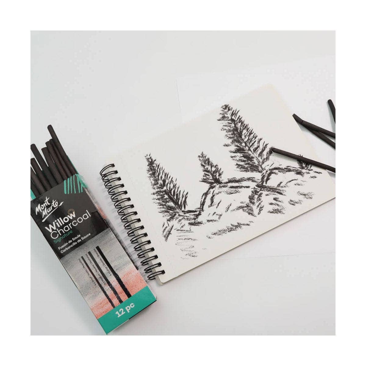 Mont Marte Usa, Inc. - Wholesale Paint/Wax Brush - Willow Charcoal Signature 12pc4