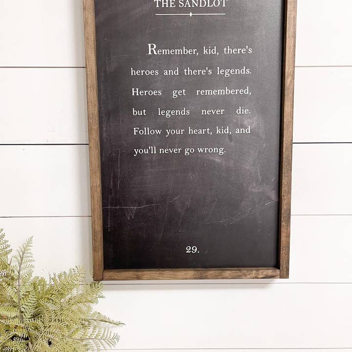 Rustic Oak Designs - Wholesale Sign - The Sandlot book page sign | Sandlot Sign | book page sign | Heros and Legends Sign | kids room sign
