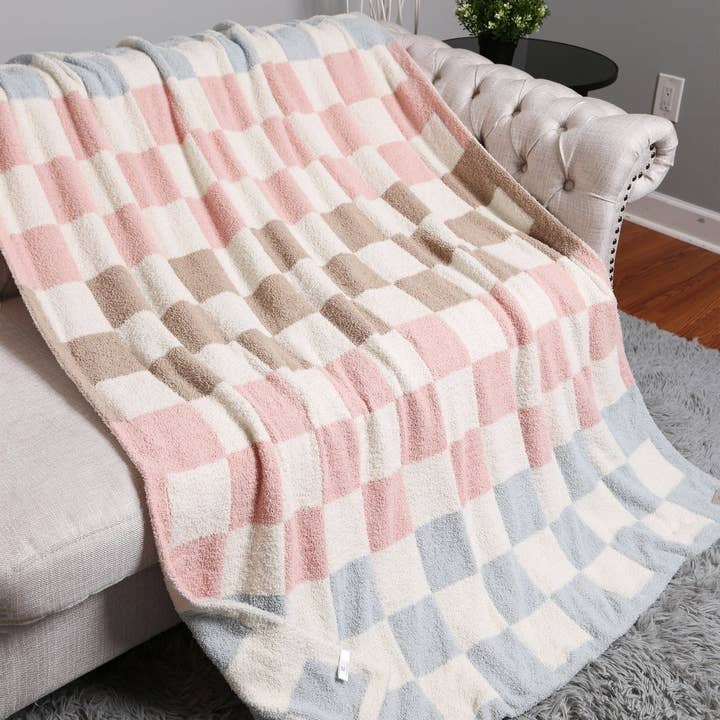 MiMi Wholesale - Wholesale Throw Blanket - Multi-Color Checkered Throw Blanket