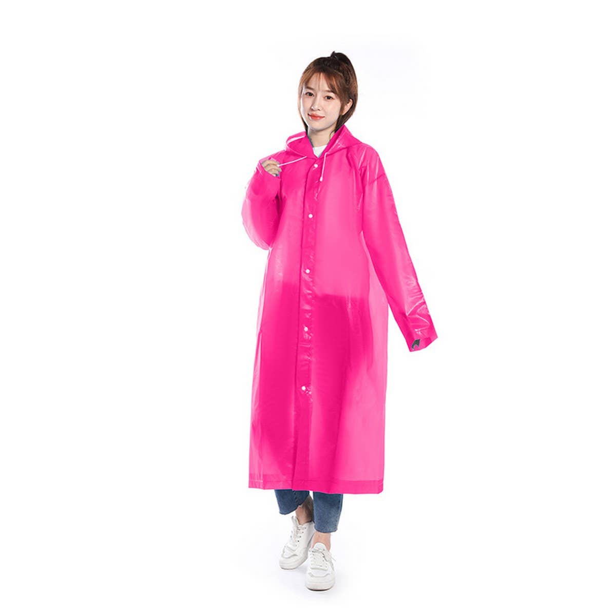 NINEXIS - Wholesale Raincoat - Women's - CWMM1492_PEVA HOODED THICKENED REUSABLE RAINCOAT1