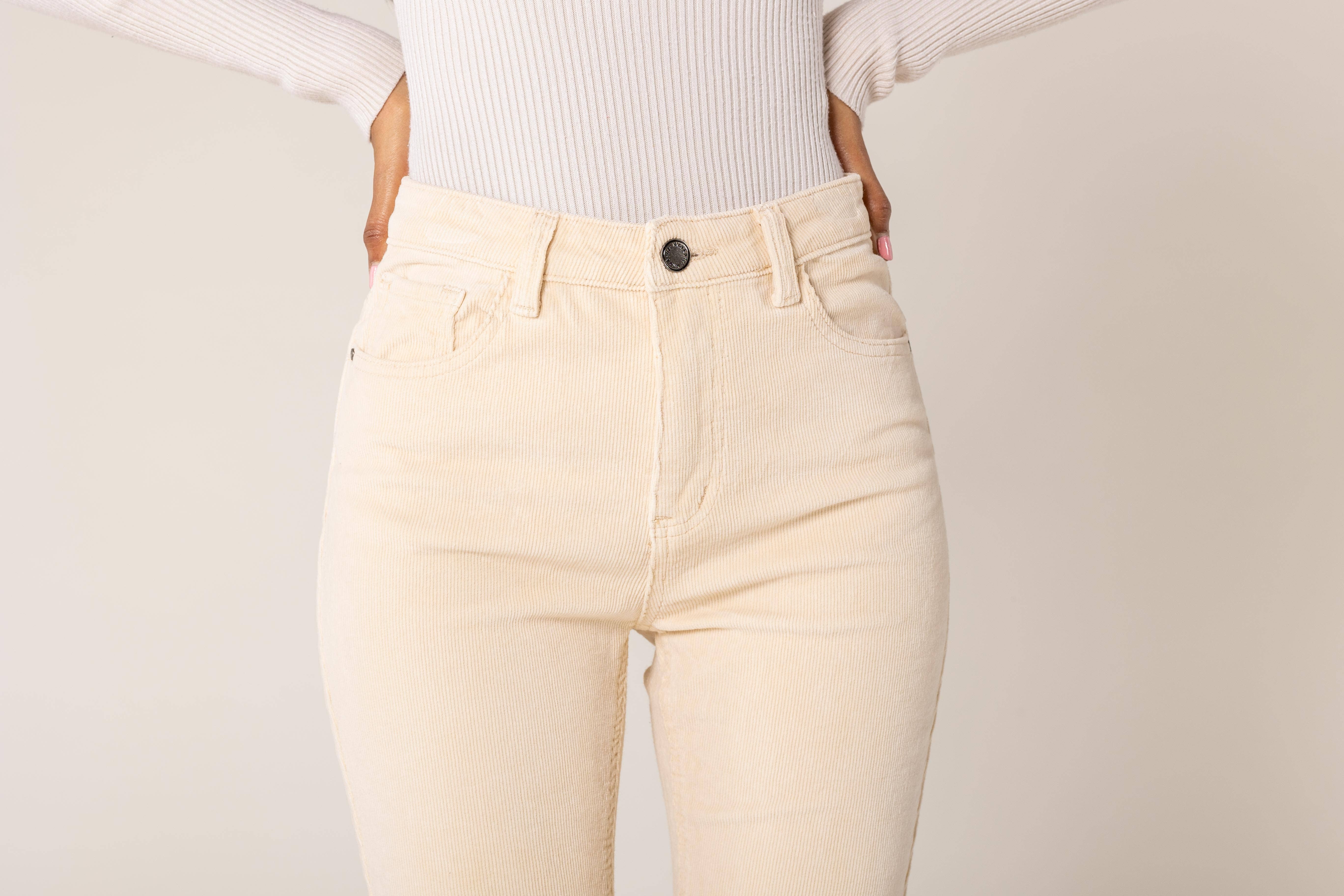 Nina Carter - Wholesale Pants - Women's - Bootcut High Waist Corduroy Back to School J22135