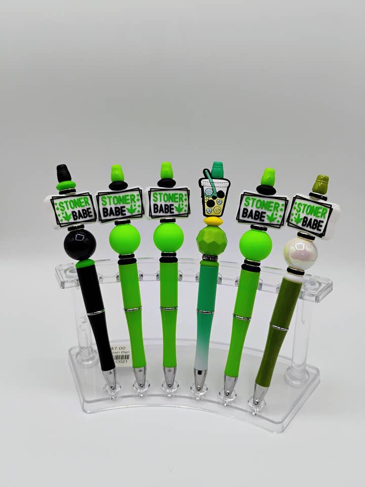 Lote de 6 canetas com contas - uma encomenda são 6 canetas por atacado de Swanky Lady Couture