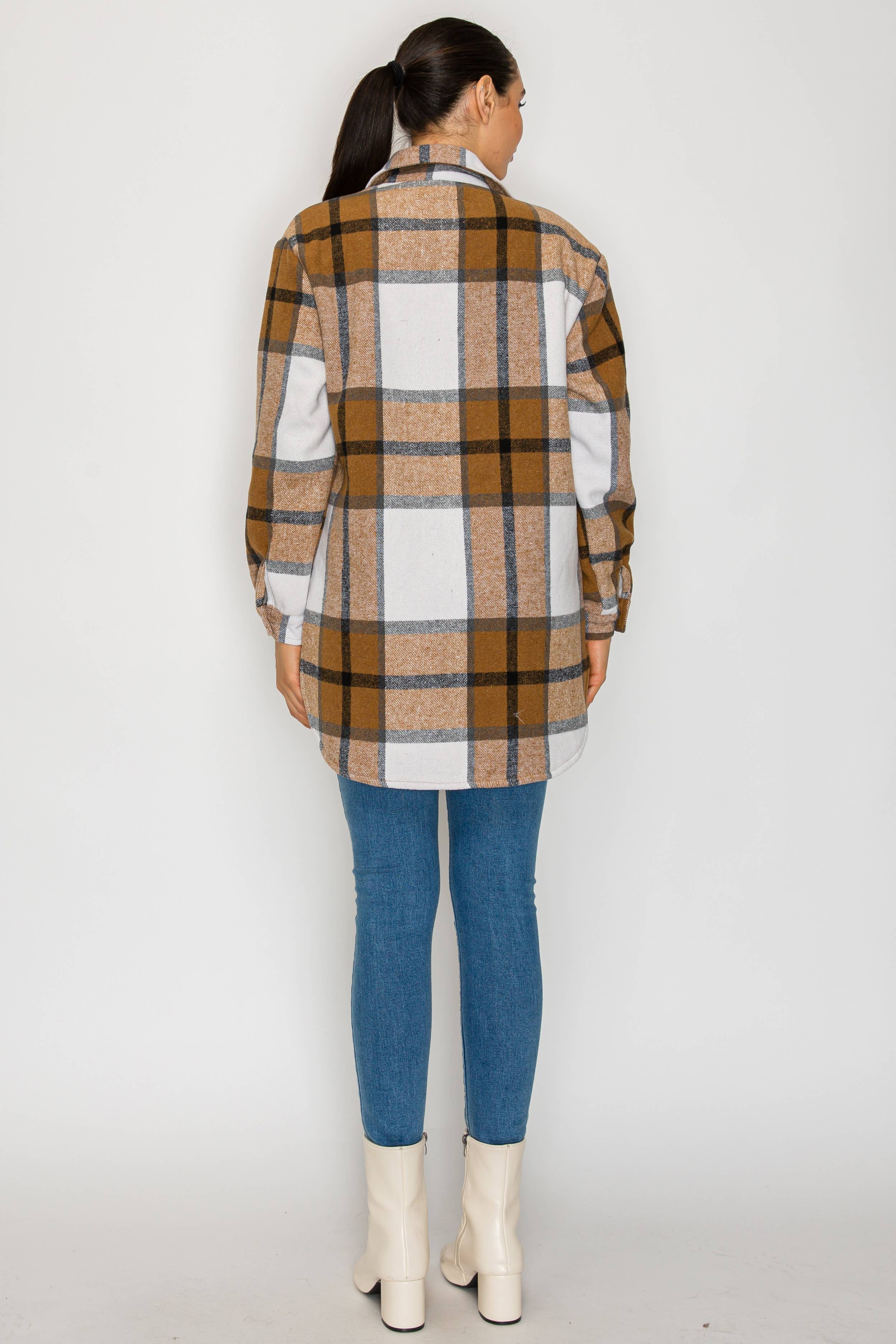 PATRONCITO USA INTERNATIONAL, INC - Wholesale Shirt Jacket/Shacket - Women's - Women Plaid Long Button Shirts Jackets (Shakets) LJ450-202513