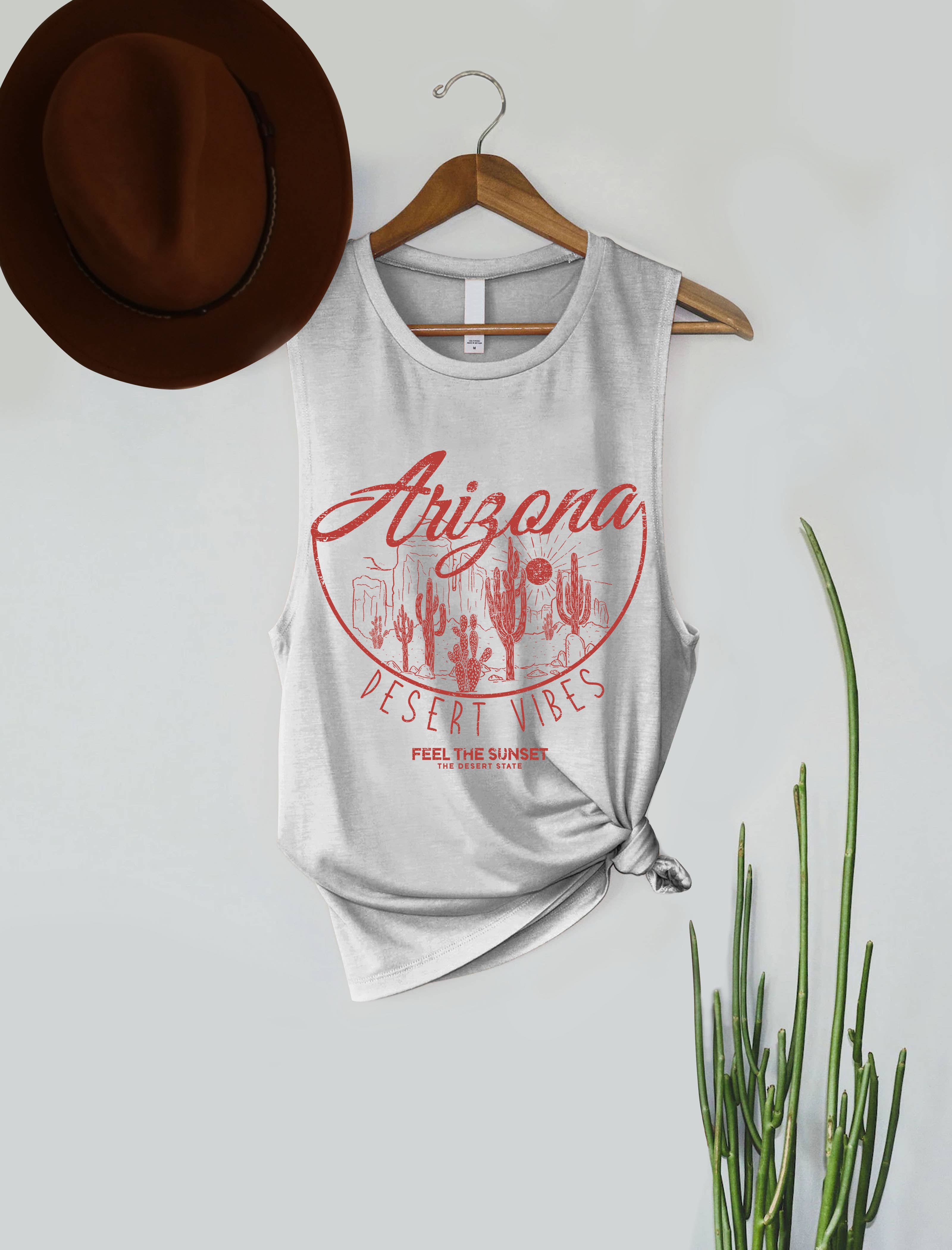 PINK NABI – wholesale Tank top – Women′s – Arizona Desert Vibes Cactus Graphic Women's Tank Top3