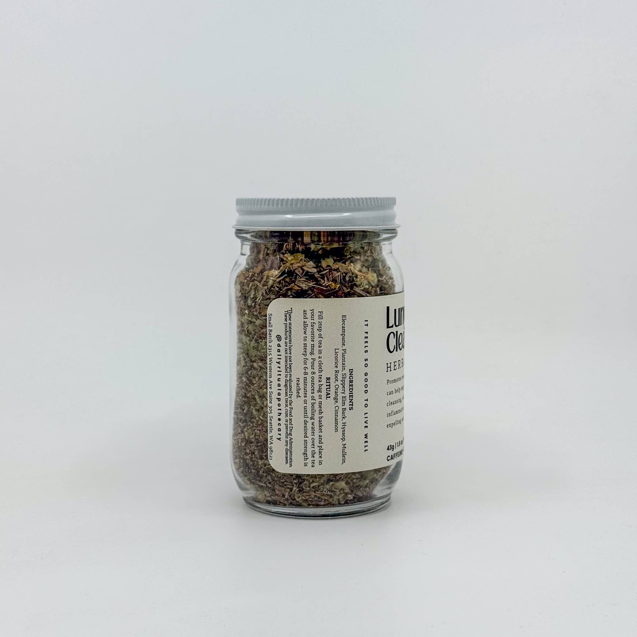 Daily Ritual Apothecary - Wholesale Loose Tea - Lung Cleanser Loose Leaf Herbal Tea | Glass Jar1