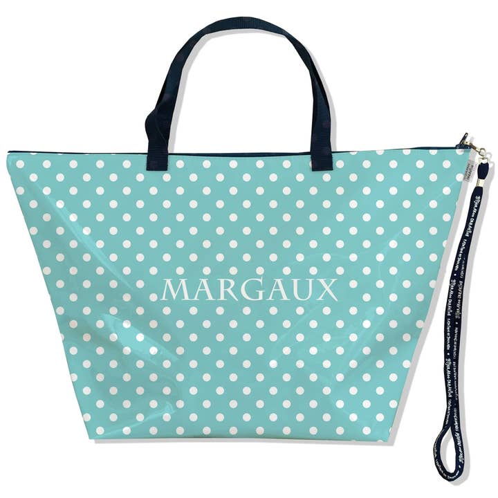 Grand Sac de voyage, Sac Week end Bleu pois blancs pour la vente par BISTRAKOO