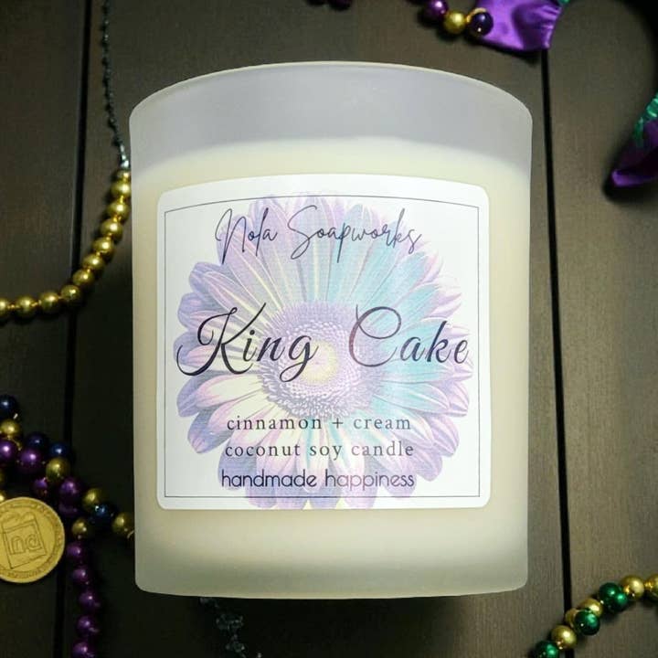 Mardi Gras Magic - King Cake Scented Candle for wholesale by NOLA Soap Works
